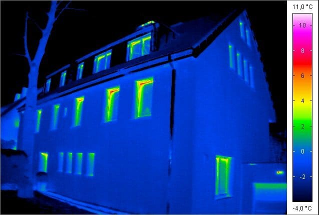 Bauthermografie Giebelseite Bauthermografie