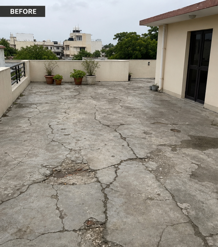 Balkon vor der Sanierung