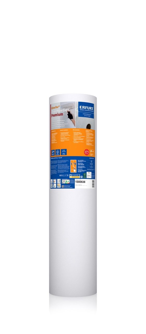 ERFURT-KlimaTec Thermovlies Premium, Rolle 10,00 m × 0,75 m – Wärmeverbundvlies zur Heizkostenersparnis
